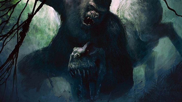dinosaurs, King Kong - desktop wallpaper