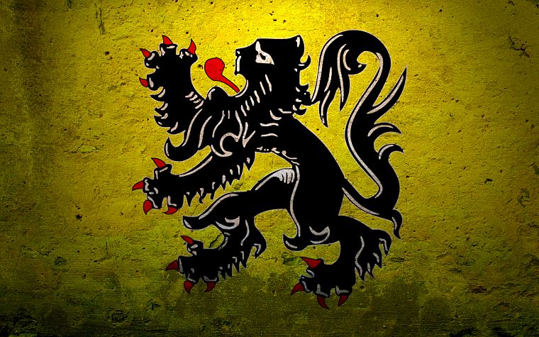 flags, Belgium, lions, Flanders - desktop wallpaper