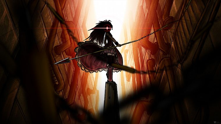 Mahou Shoujo Madoka Magica, Sakura Kyouko, anime, spears, anime girls - desktop wallpaper