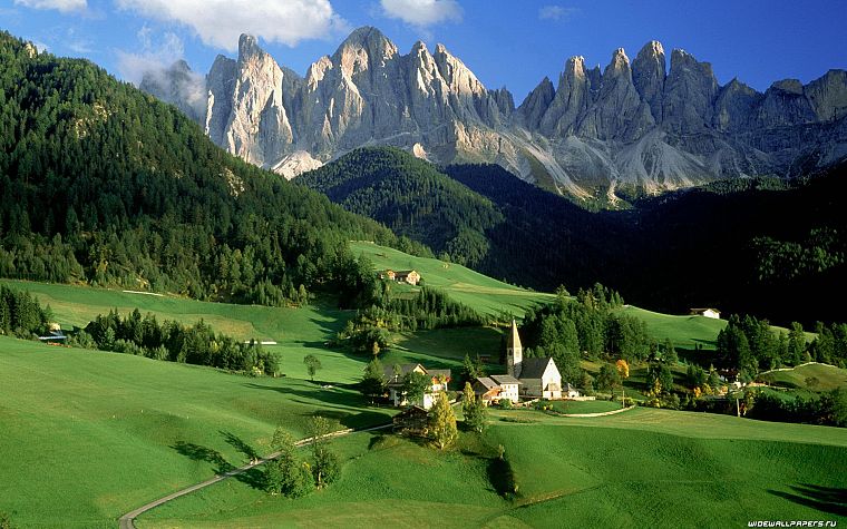 mountains, landscapes, nature, grass - desktop wallpaper