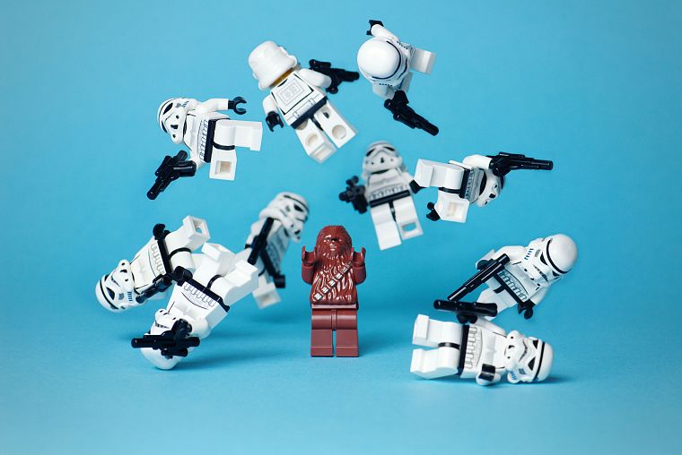 Star Wars, stormtroopers, Chewbacca, Legos - desktop wallpaper