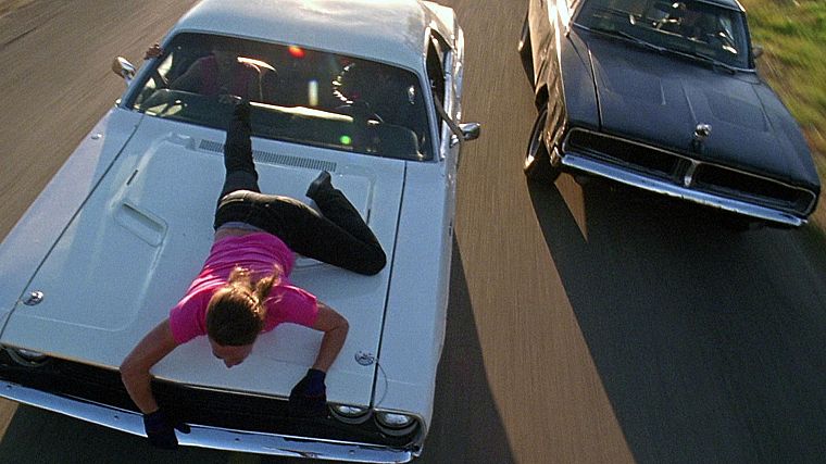 cars, muscle cars, Death Proof, Vanishing Point, Grindhouse, Dodge Challenger, Dodge Charger, girls with cars, Zoe Bell - desktop wallpaper