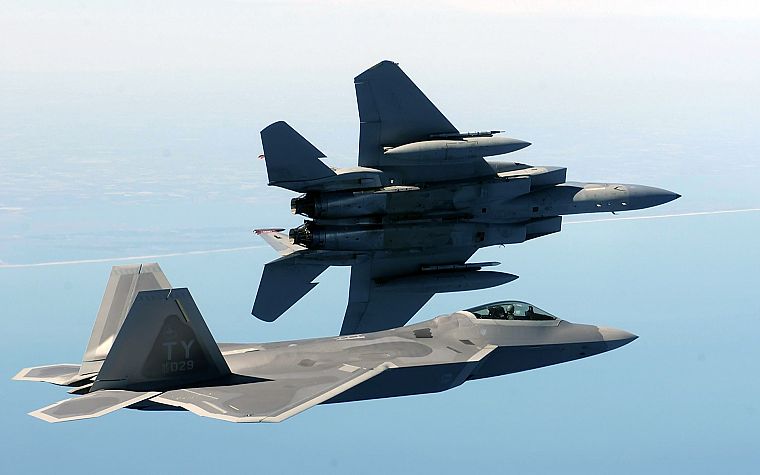 aircraft, military, F-22 Raptor, planes, vehicles, F-15 Eagle - desktop wallpaper