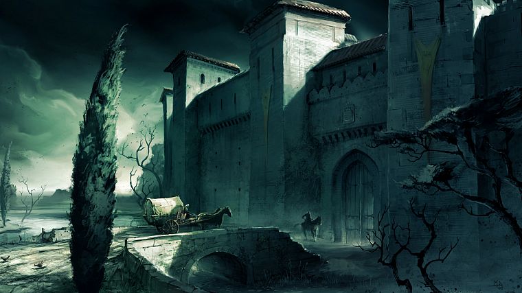 castles, Assassins Creed, artwork - desktop wallpaper
