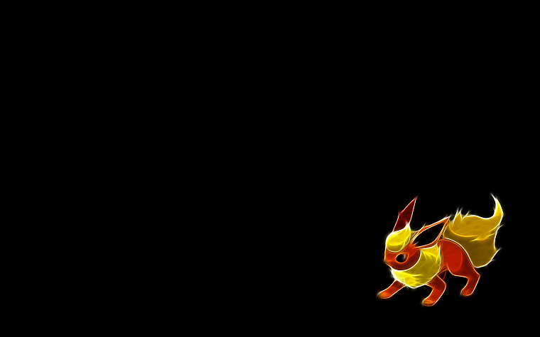 Pokemon, Flareon, simple background, black background - desktop wallpaper