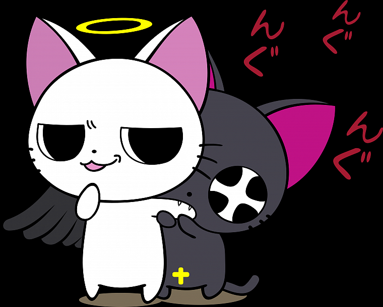 angels, cats, animals, transparent, vampires, anime, Nyanpire, anime vectors - desktop wallpaper