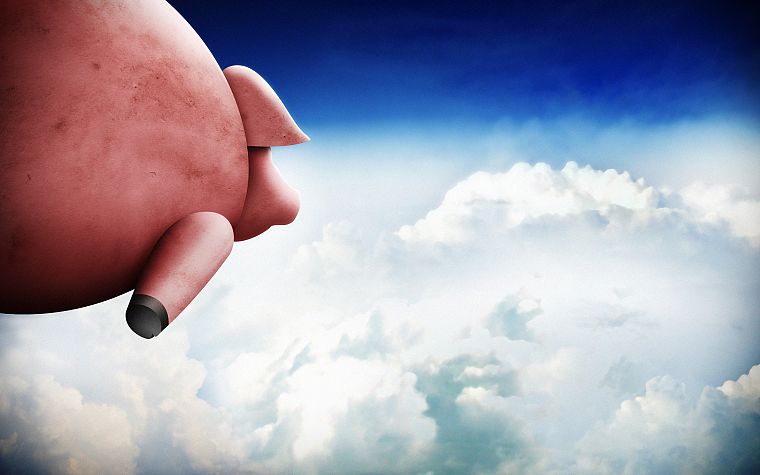 clouds, pigs, skyscapes - desktop wallpaper