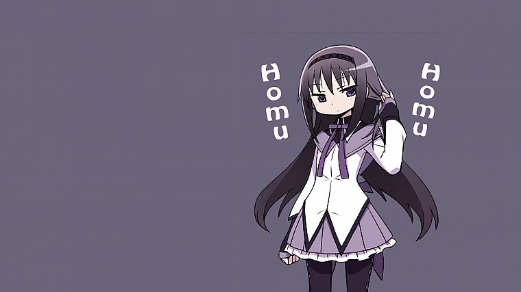 school uniforms, Mahou Shoujo Madoka Magica, anime, Akemi Homura, simple background, anime girls - desktop wallpaper