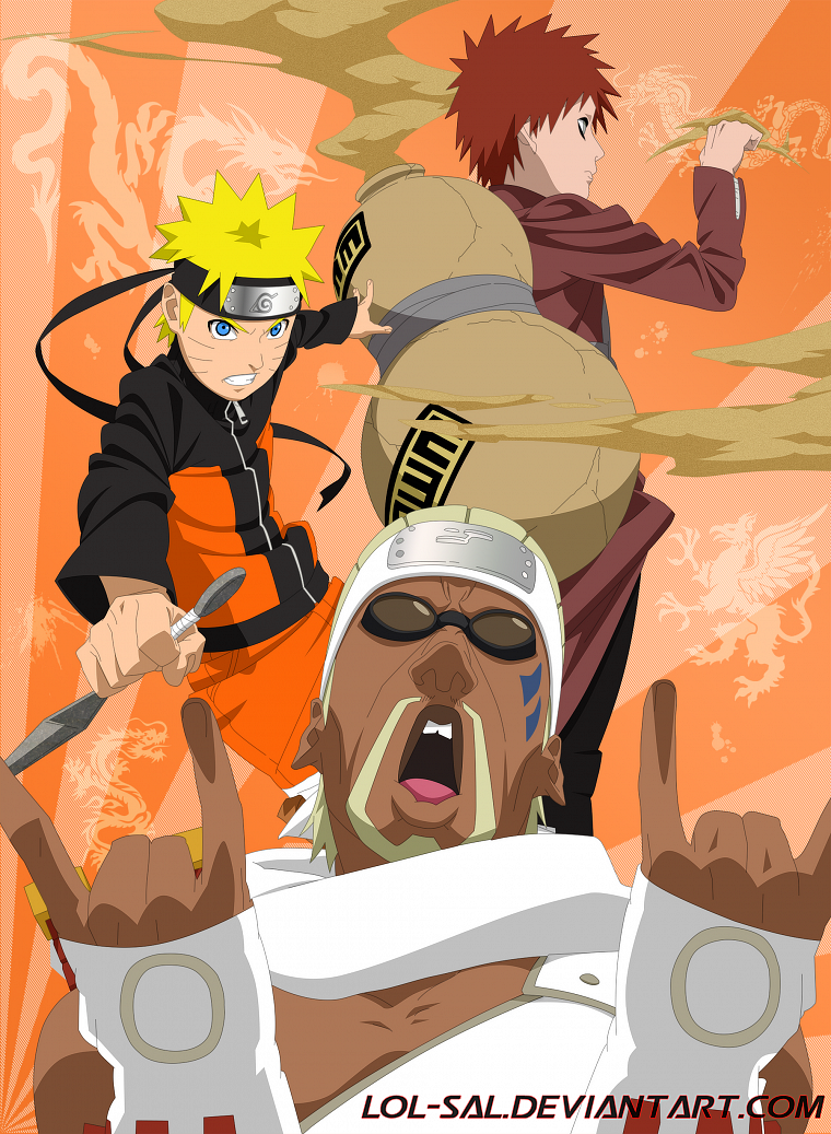 Naruto: Shippuden, Gaara, Uzumaki Naruto, Jinchuuriki, Killer Bee - desktop wallpaper