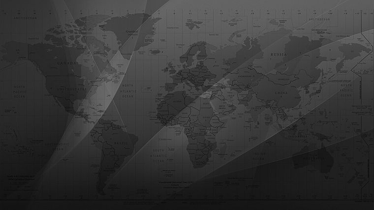 maps, monochrome, world map, greyscale - desktop wallpaper