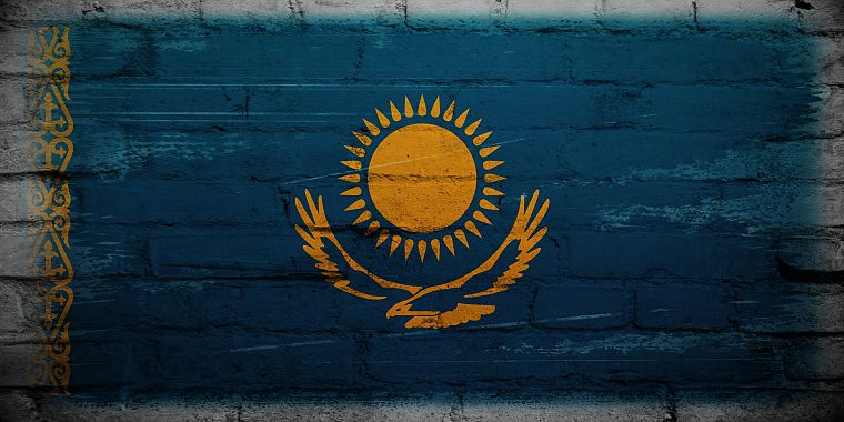 Sun, birds, eagles, flags, Kazakhstan - desktop wallpaper