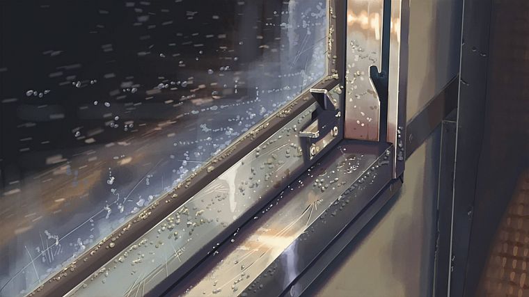 trains, Makoto Shinkai, 5 Centimeters Per Second, vehicles, window panes, train car - desktop wallpaper