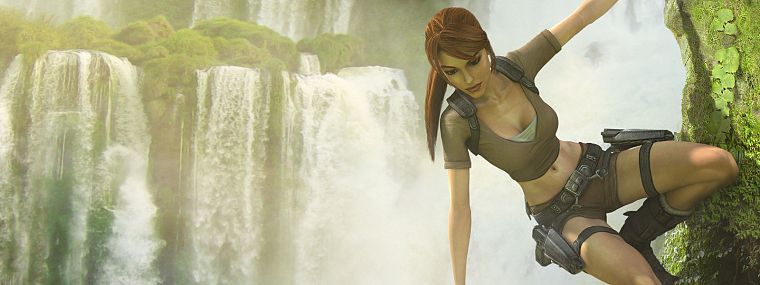 video games, Tomb Raider, dual screen, Lara Croft - desktop wallpaper