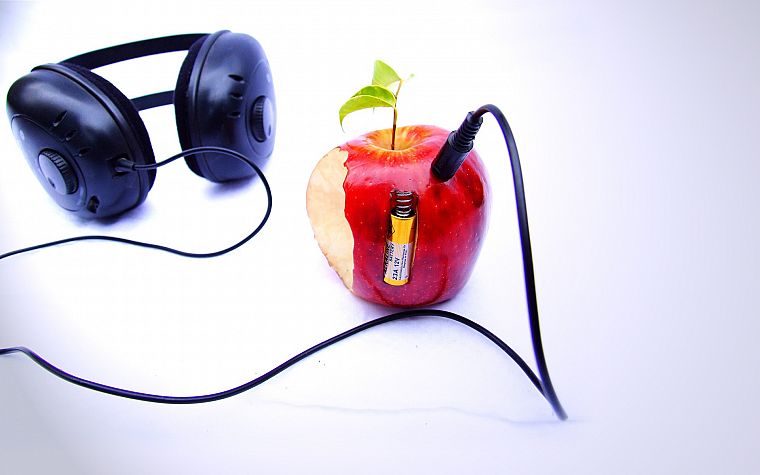headphones, Apple Inc., iPod, funny - desktop wallpaper