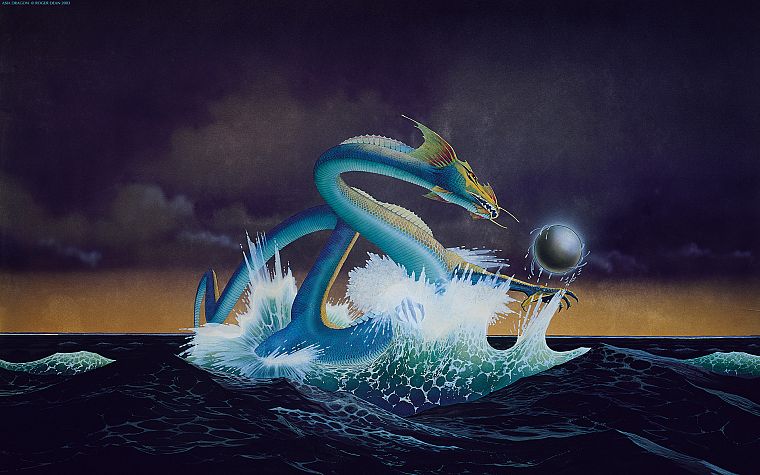 paintings, dragons, Roger Dean, Asia, album covers - desktop wallpaper