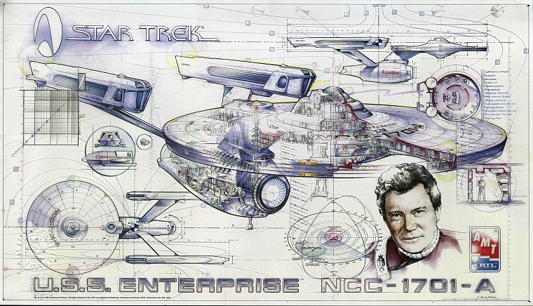 Star Trek, James T. Kirk, USS Enterprise - desktop wallpaper