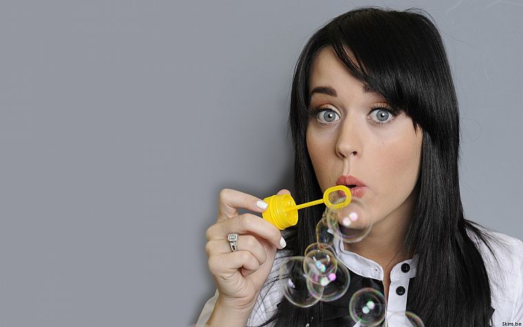women, Katy Perry, bubbles, singers, blowing bubbles - desktop wallpaper