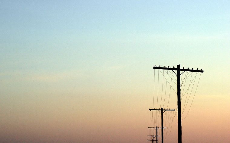 sunset, power lines, skyscapes - desktop wallpaper