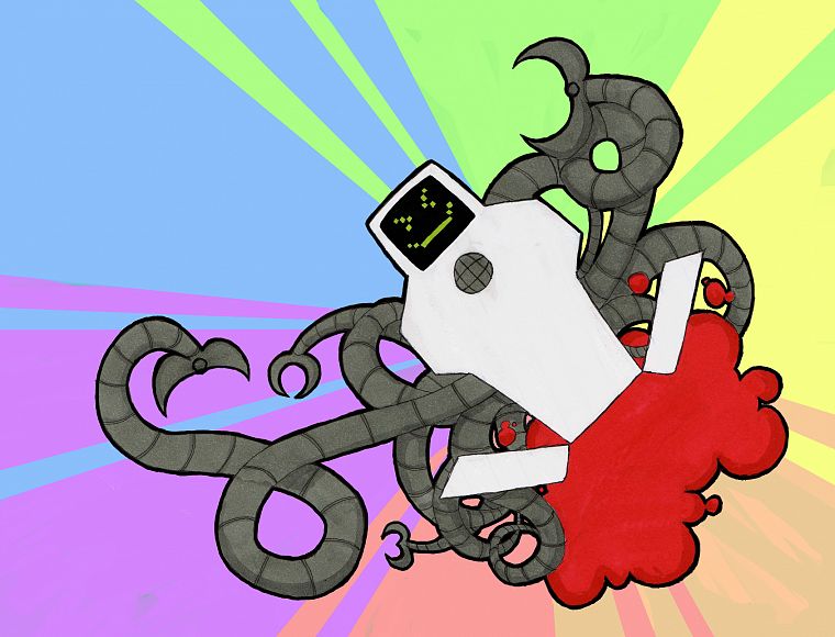 robots, rainbows, Superjail, Jailbot - desktop wallpaper