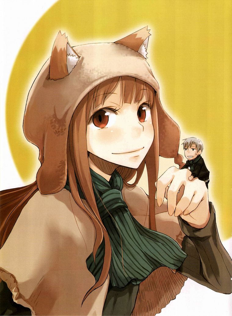 Spice and Wolf, animal ears, Craft Lawrence, Holo The Wise Wolf, anime girls - desktop wallpaper