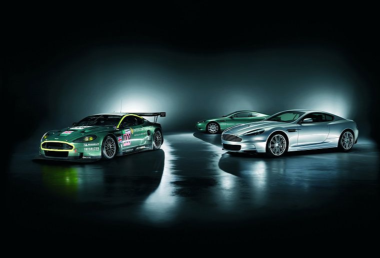 green, cars, Aston Martin, vehicles, Aston Martin DB9, Aston Martin DBS, side view, Aston Martin DBR9, front angle view - desktop wallpaper