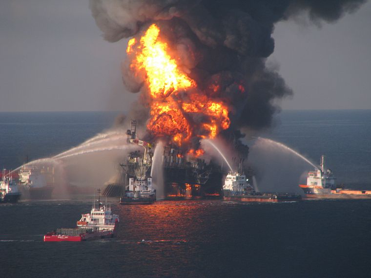 fire, ships, vehicles, catastrophe, explosion, Oil Rig - desktop wallpaper