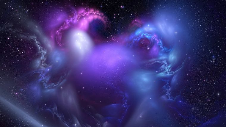 outer space, stars, nebulae, fantasy art - desktop wallpaper