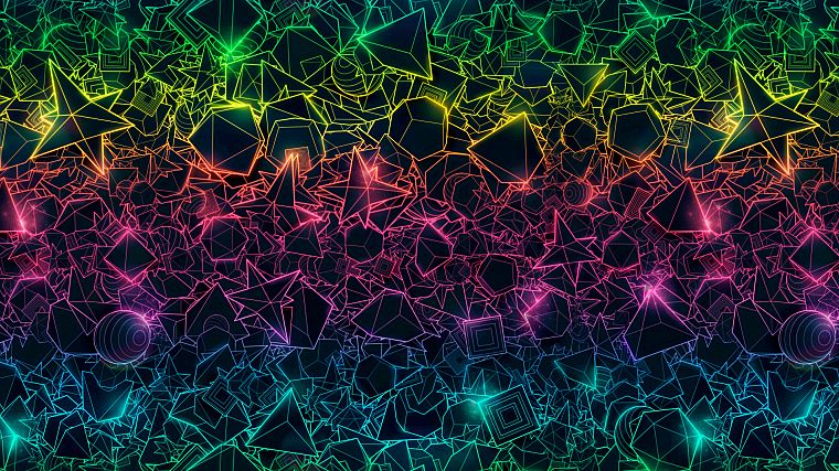abstract, multicolor, shapes, geometry - desktop wallpaper