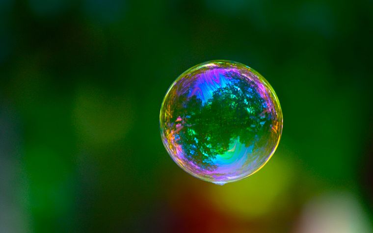 bubbles, depth of field, iridescence - desktop wallpaper
