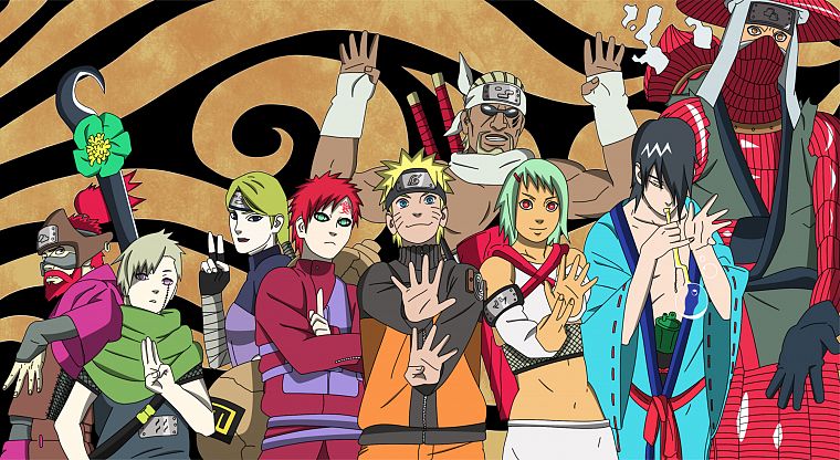 Naruto: Shippuden, Gaara, Uzumaki Naruto, Jinchuuriki, Killer Bee, Utakata, Nii Yugito - desktop wallpaper