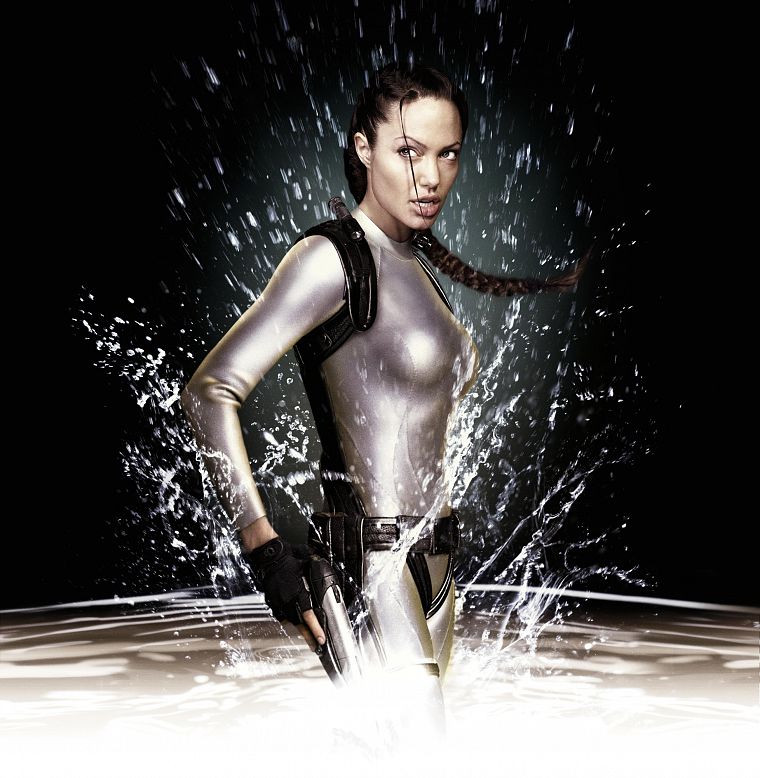 Angelina Jolie, Tomb Raider, Lara Croft, artwork - desktop wallpaper