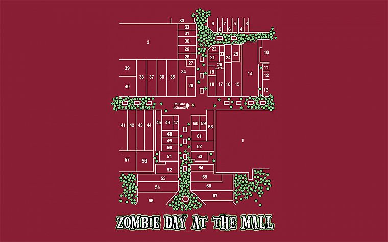 red, zombies, maps, mall, Plan - desktop wallpaper
