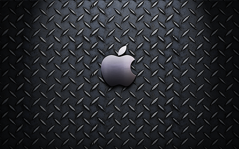 Apple Inc., Mac, steel, textures, logos - desktop wallpaper