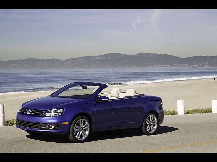 blue, front, Volkswagen Eos - desktop wallpaper