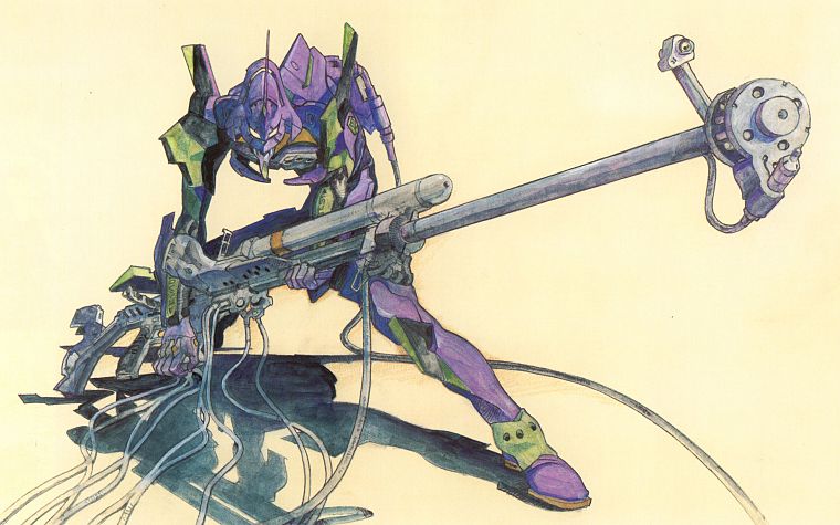 Neon Genesis Evangelion, weapons, EVAs - desktop wallpaper