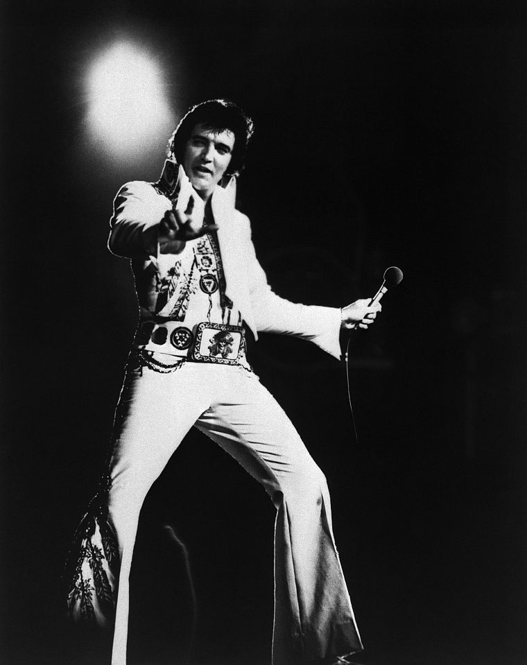 Elvis Presley, monochrome, 20th Century - desktop wallpaper