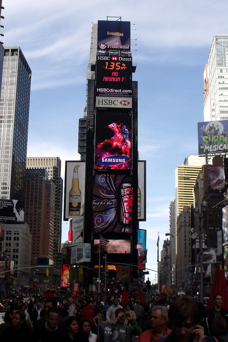 USA, New York City, advertisement - desktop wallpaper
