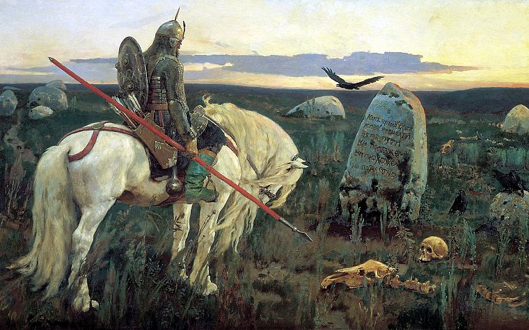 paintings, knights, horses - desktop wallpaper