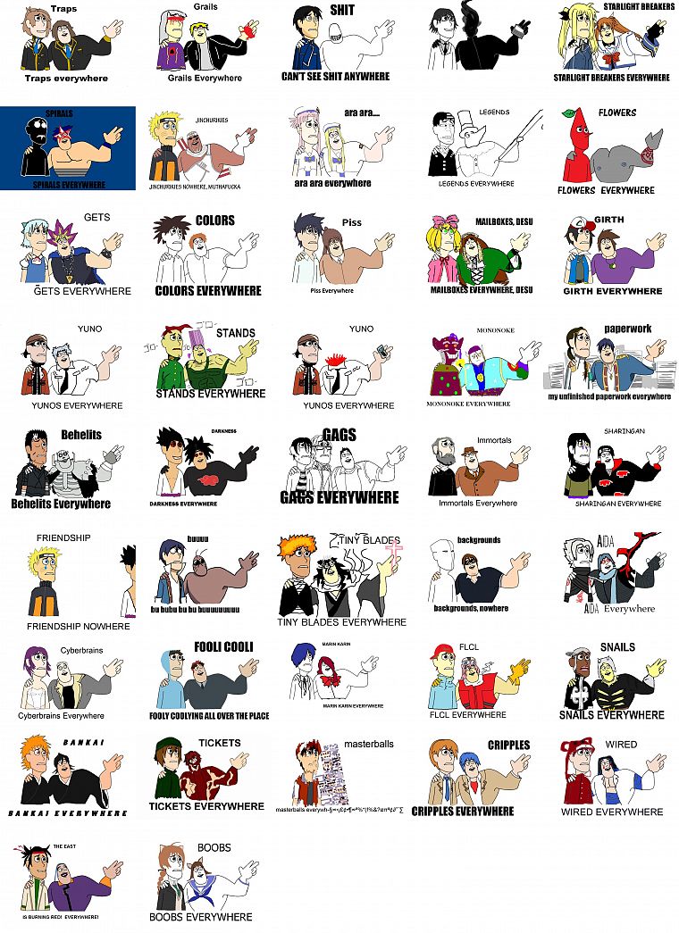 Bleach, FLCL Fooly Cooly, Angel Beats!, meme, Naruto: Shippuden, Kiss X Sis, anime - desktop wallpaper