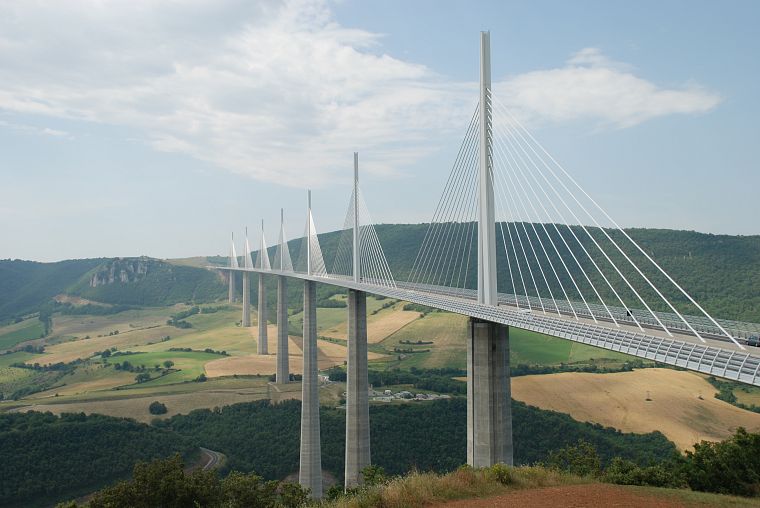 France, bridges, Millau viaduct - desktop wallpaper