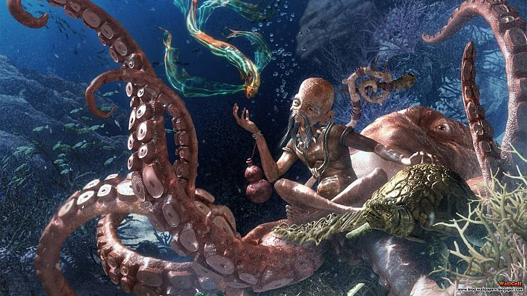 octopuses, fantasy art - desktop wallpaper