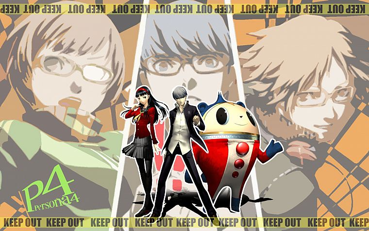 video games, Persona series, Persona 4, Hanamura Yosuke, Narukami Yuu, Satonaka Chie, Amagi Yukiko, Kuma (Persona 4) - desktop wallpaper