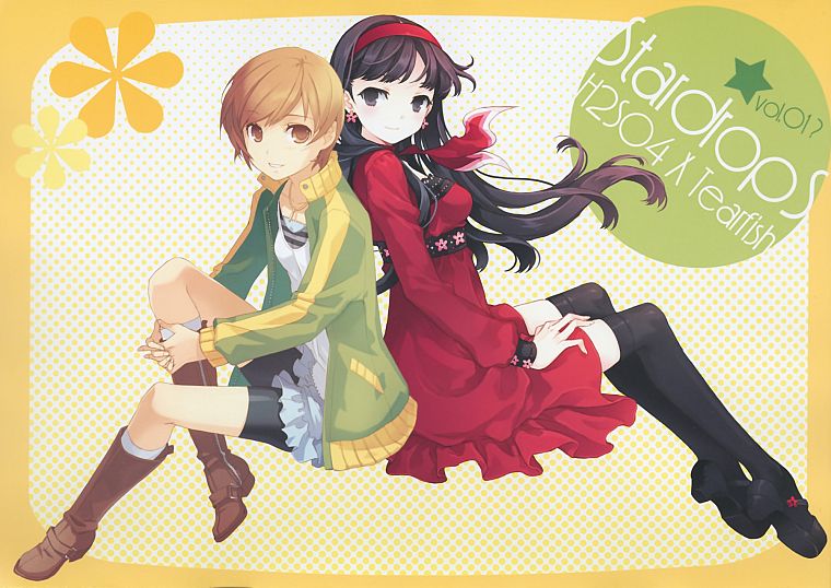 Persona series, Persona 4, anime girls, Satonaka Chie, Amagi Yukiko - desktop wallpaper