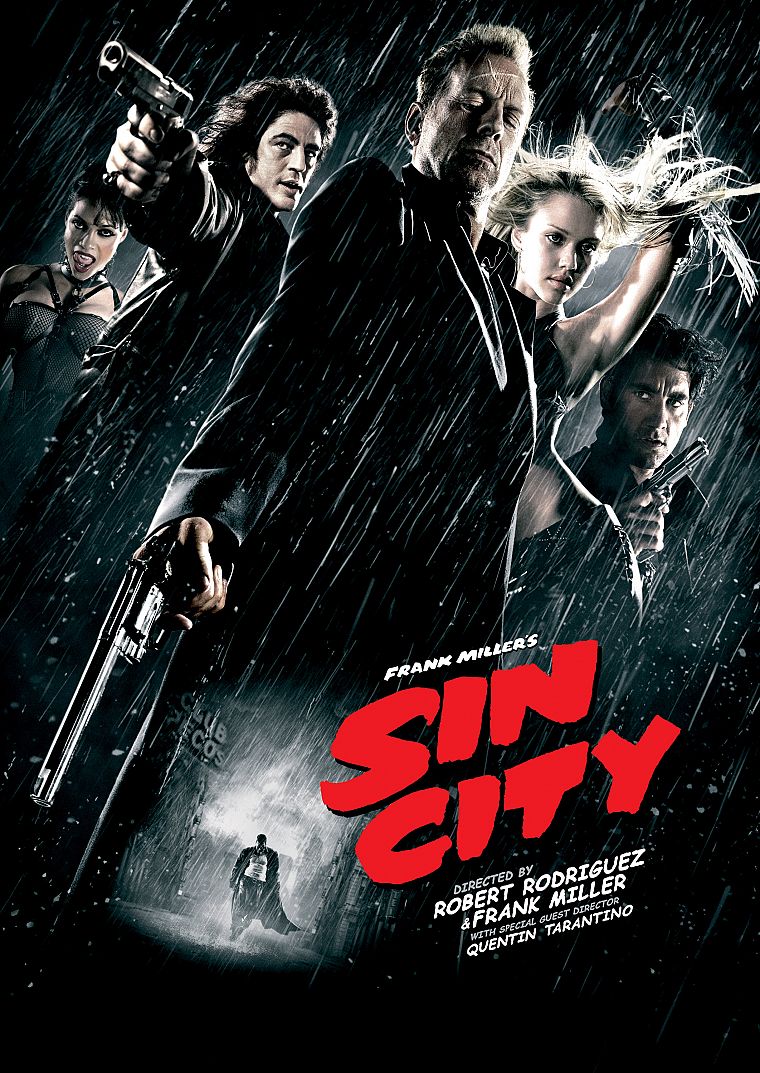 rain, Jessica Alba, Sin City, Rosario Dawson, Bruce Willis, Quentin Tarantino, movie posters, Robert Rodriguez - desktop wallpaper