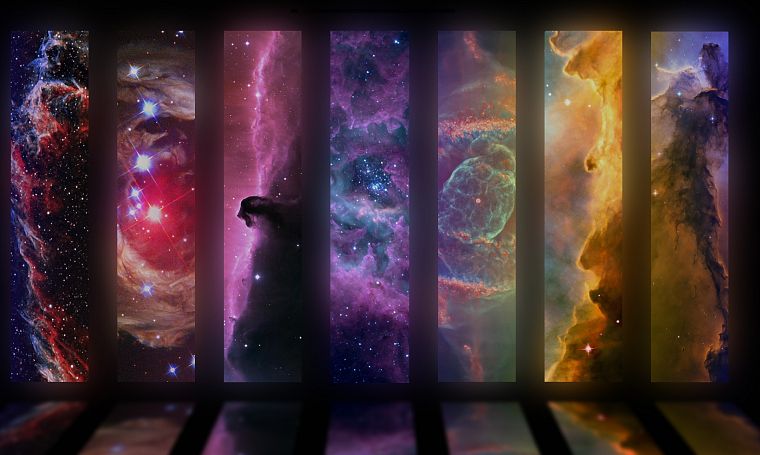 outer space, artistic, rainbows - desktop wallpaper