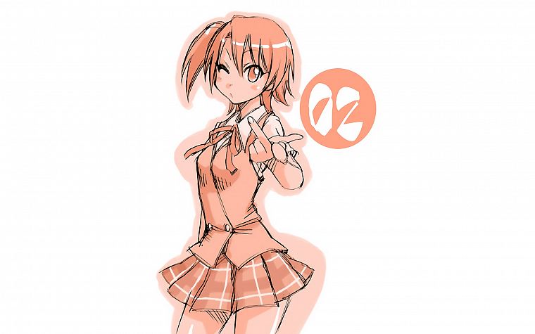 Mahou Sensei Negima, school uniforms, simple background, Akashi Yuuna - desktop wallpaper