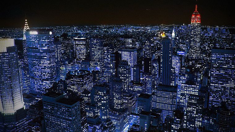 cityscapes, night, lights, New York City, scenic, skyscapes - desktop wallpaper