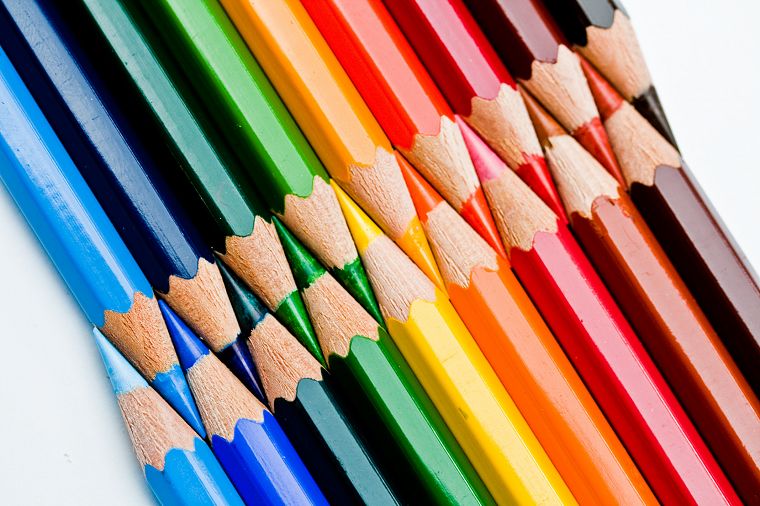 multicolor, rainbows, pencils - desktop wallpaper