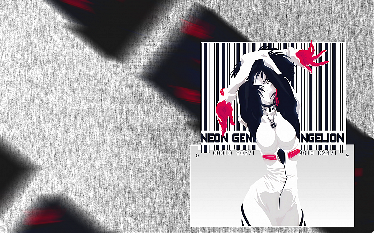 Ayanami Rei, Neon Genesis Evangelion, barcode - desktop wallpaper