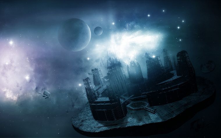 fantasy, outer space, stars, planets, digital, CGI - desktop wallpaper